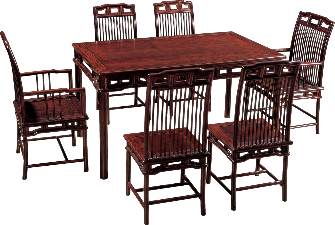 條環(huán)牙板桌帶椅