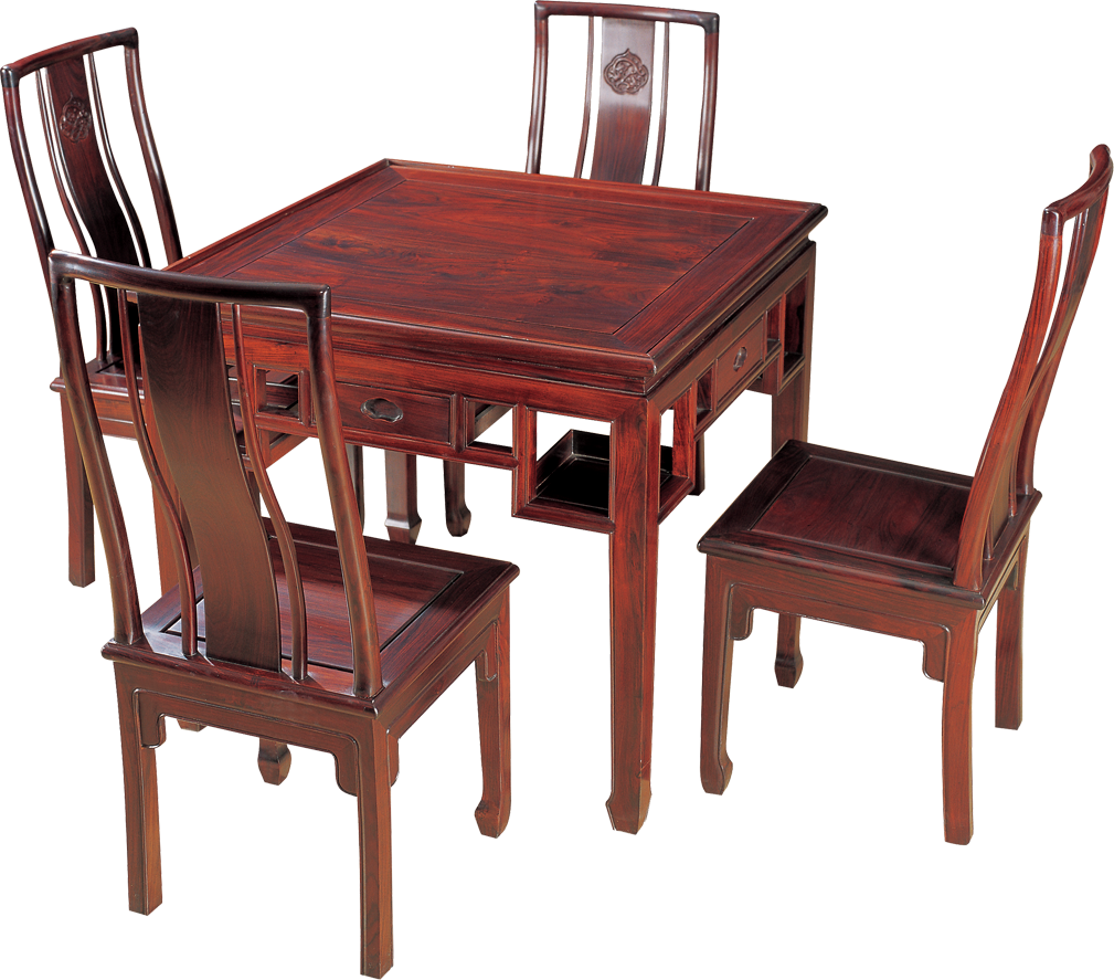 馬蹄腳小方桌帶椅