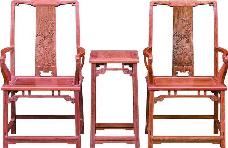 花鳥南官帽椅帶幾