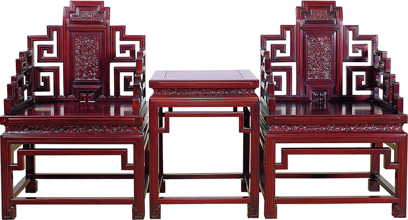 云蝠紋扶手椅帶幾