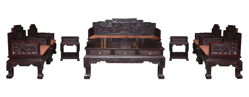 云龍紋沙發(fā)10件套