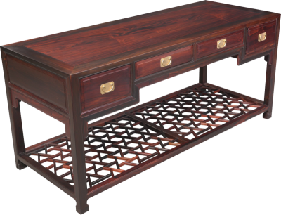 四屜冰裂紋書桌