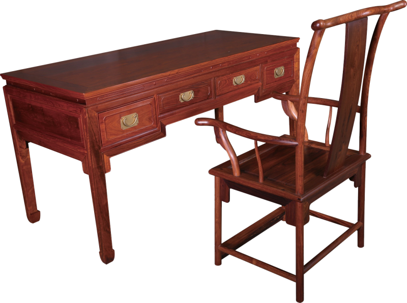 馬蹄腳四屜書桌