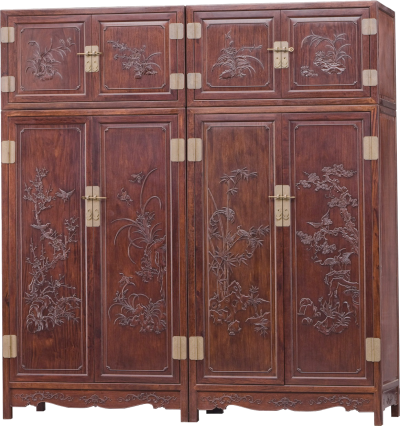 梅蘭竹菊紋頂箱柜