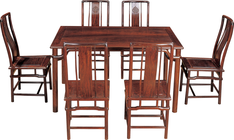 霸王棖長方桌帶椅