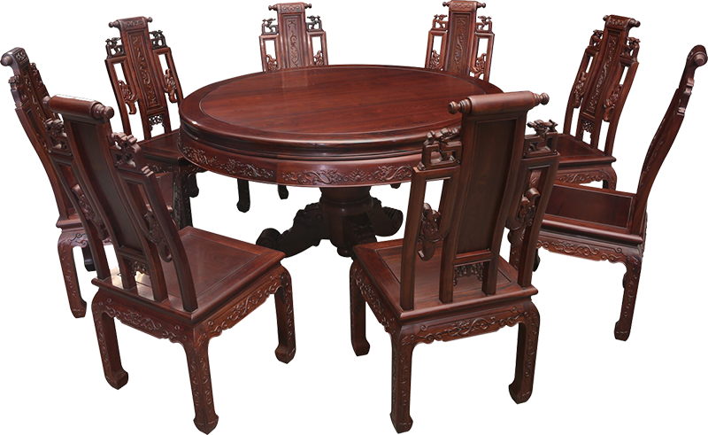 獨梃草龍圓桌帶椅