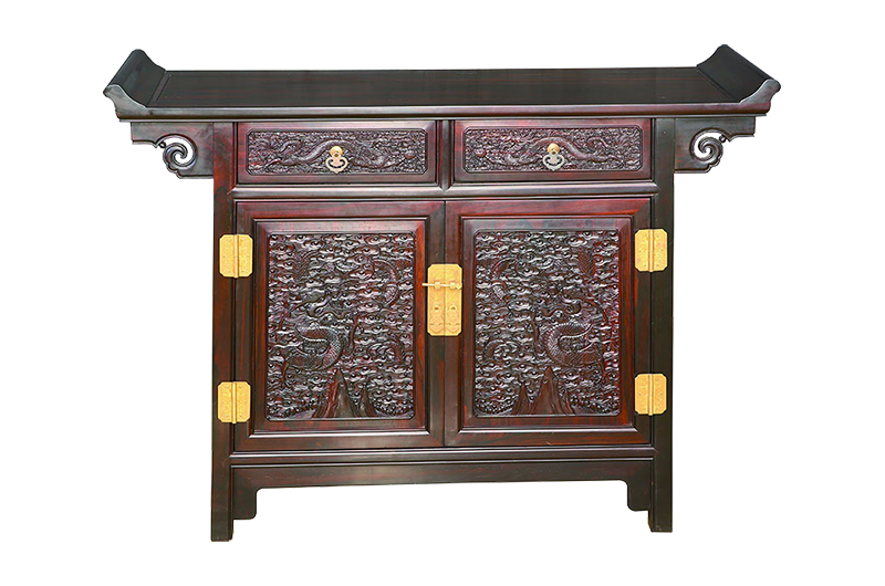 E37云龍紋兩屜翹頭案